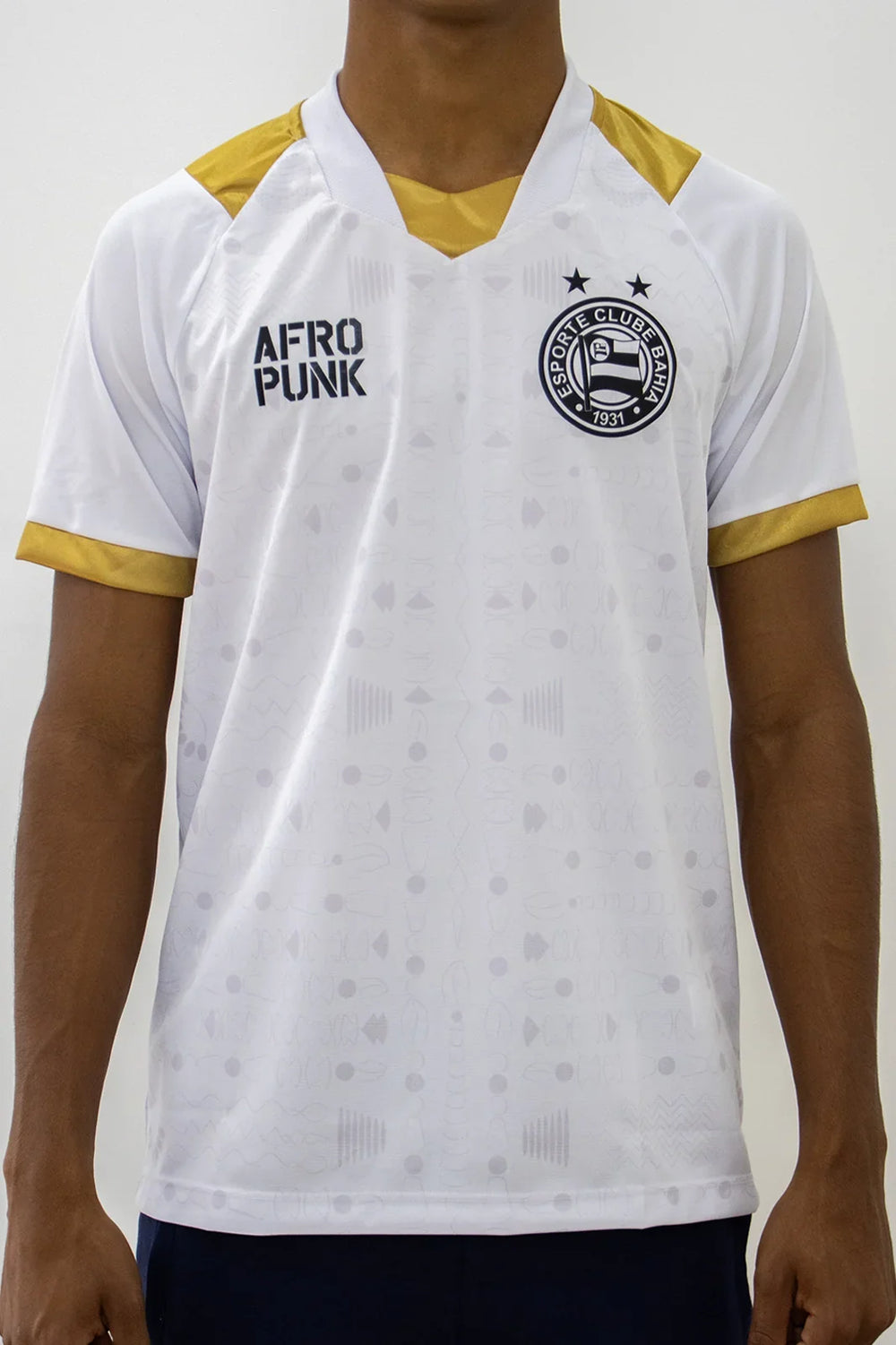Camisa Novembro Negro AFROPUNK 2025 Esporte Clube Bahia Masculina Branca
