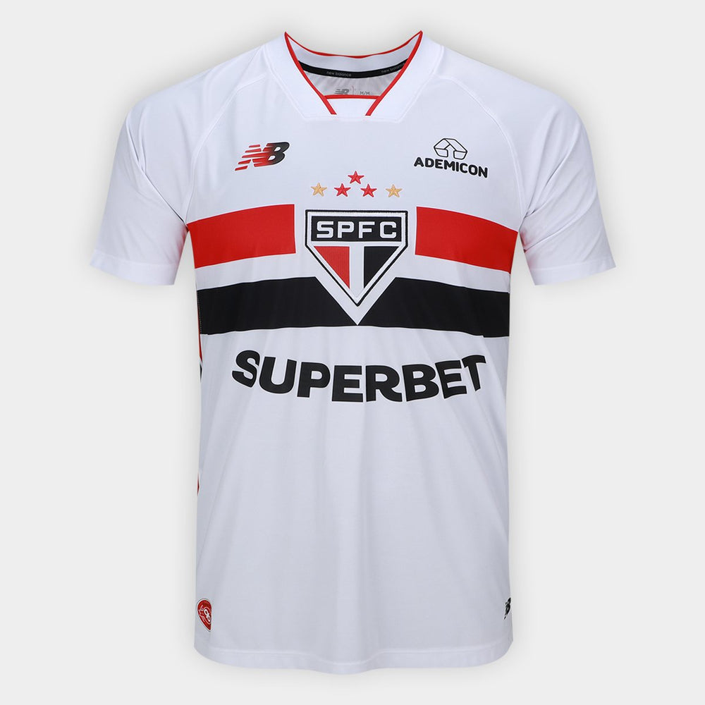 Camisa São Paulo I 26/27 Torcedor New Balance Masculina - Branco+Vermelho