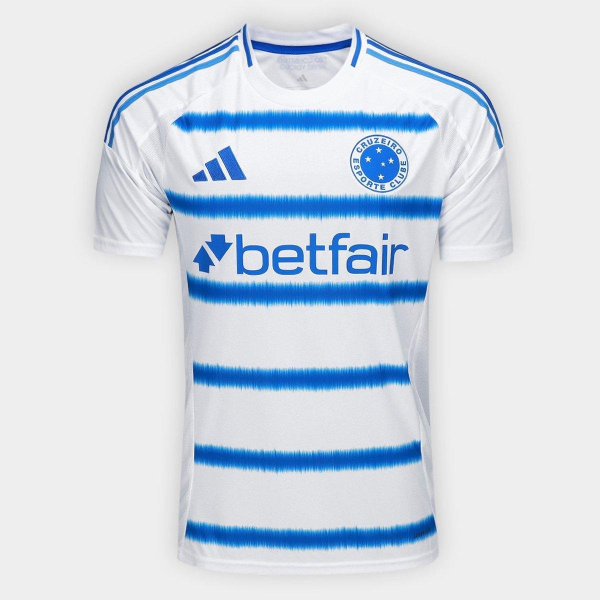 Camisa Cruzeiro II 25/26 Torcedor Adidas Masculina - Branco+Azul
