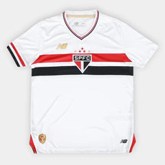 Camisa Infantil São Paulo I 25/26 Torcedor New Balance - Branco+Vermelho