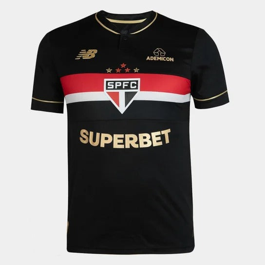 Camisa São Paulo III 25/26 s/n° Jogador Comemorativa New Balance Masculina - Preto+Vermelho