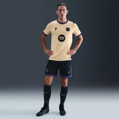 Camisa Barcelona Nike II 2025/26 Jogador Masculina - Bege+Preto