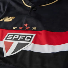 Camisa Infantil São Paulo III 25/26 Torcedor Comemorativa New Balance - Preto+Vermelho