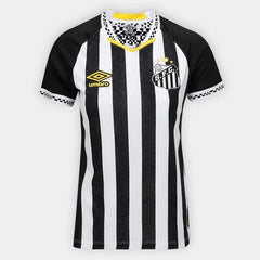 Camisa Santos II 25/26 Umbro Jogador Feminina - Preto+Branco