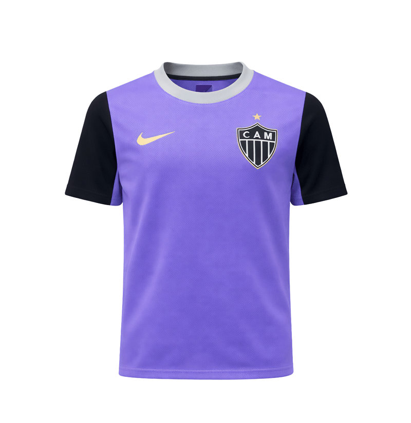 Camiseta Infantil Atlético Mineiro Nike Treino 26 Roxo e Preto