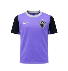 Camiseta Infantil Atlético Mineiro Nike Treino 26 Roxo e Preto