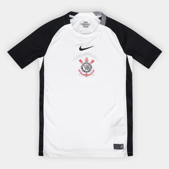 Camisa Corinthians Infantil I 25/26 s/n Nike - Branco+Preto