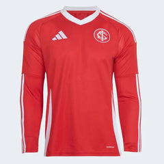 Camisa Internacional I 25/26 Manga Longa Adidas Masculina - Vermelho+Branco