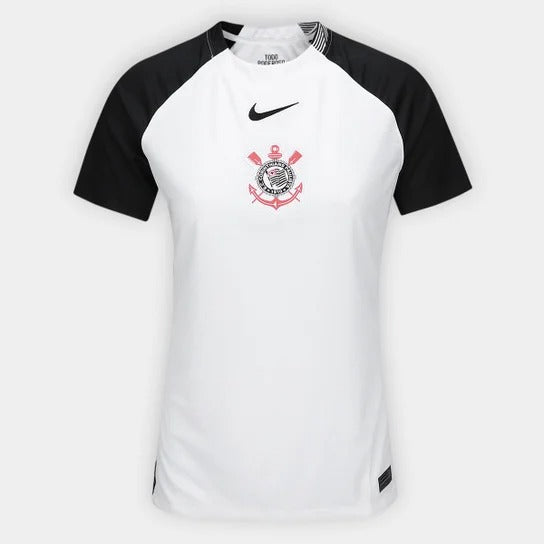 Camisa Corinthians I 25/26 s/n Nike Feminina - Branco+Preto